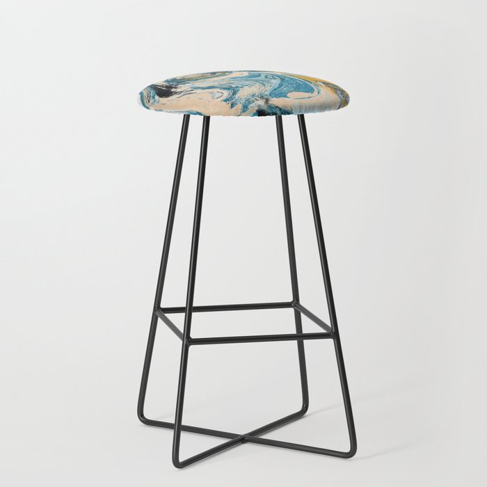 Tide Pool: a blue, yellow, and peach abstract painting by Alyssa Hamilton Art Stool Gallery Image 1