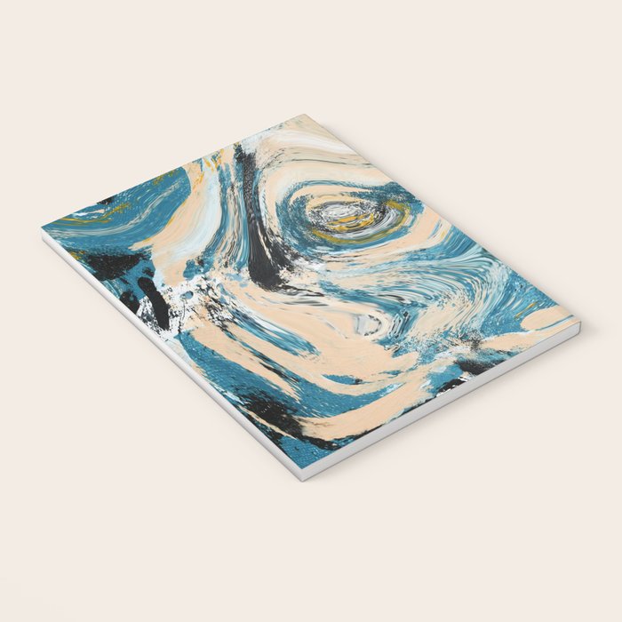 Tide Pool: a blue, yellow, and peach abstract painting by Alyssa Hamilton Art Notebook Gallery Image 3