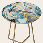 Tide Pool: a blue, yellow, and peach abstract painting by Alyssa Hamilton Art Side Table Gallery Image 2
