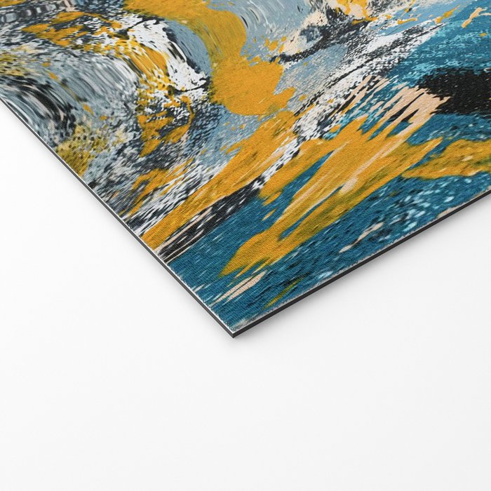 Tide Pool: a blue, yellow, and peach abstract painting by Alyssa Hamilton Art Welcome Mat Gallery Image 2