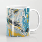 Tide Pool: a blue, yellow, and peach abstract painting by Alyssa Hamilton Art Coffee Mug Gallery Image 1