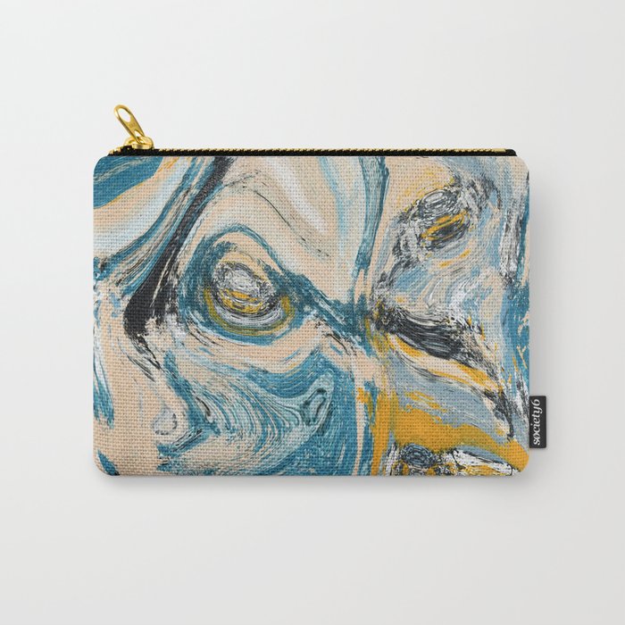 Tide Pool: a blue, yellow, and peach abstract painting by Alyssa Hamilton Art Carry All Pouch Gallery Image 1