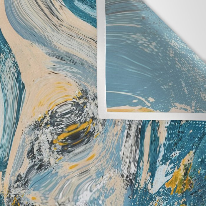 Tide Pool: a blue, yellow, and peach abstract painting by Alyssa Hamilton Art Wall Tapestry Gallery Image 3