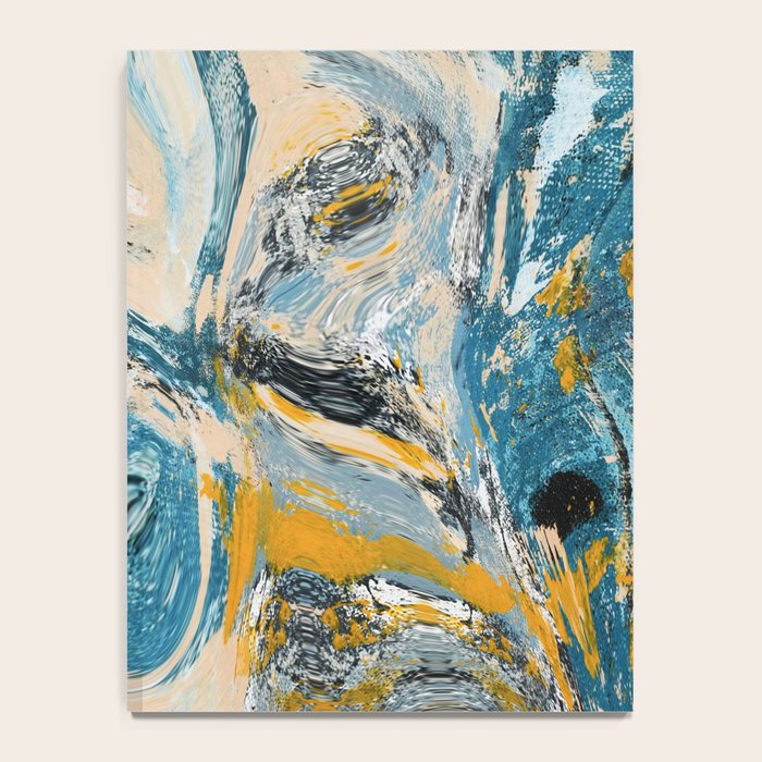 Tide Pool: a blue, yellow, and peach abstract painting by Alyssa Hamilton Art Notebook Gallery Image 4