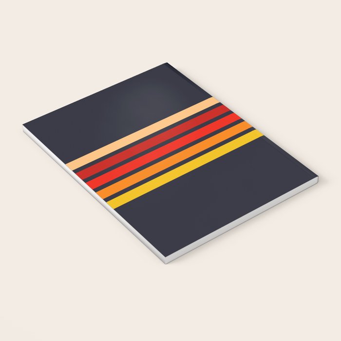 Abstract Minimal Retro Stripes 70s Style - KojÅ«ro Notebook Gallery Image 3