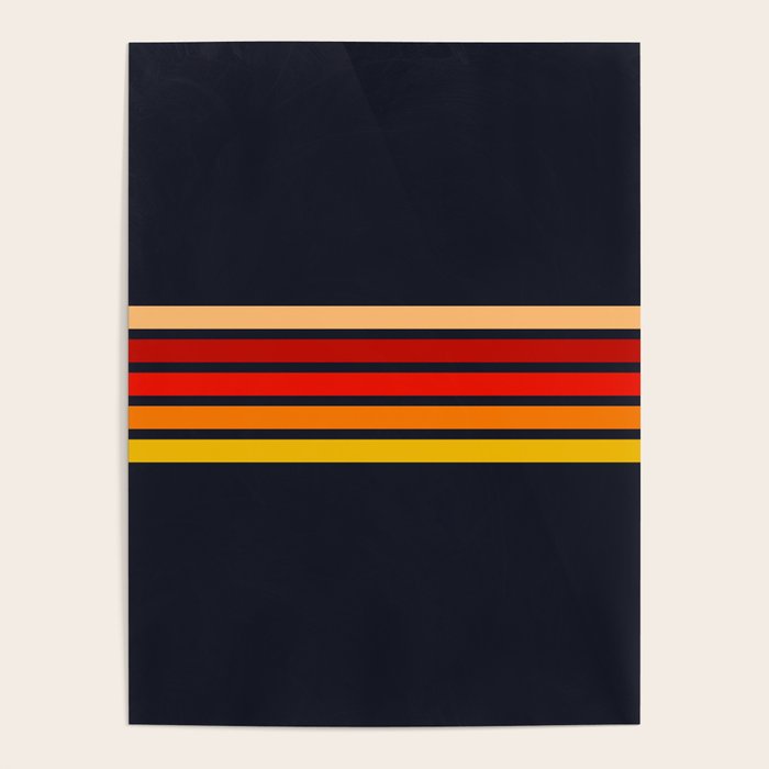 Abstract Minimal Retro Stripes 70s Style - KojÅ«ro Poster Gallery Image 4