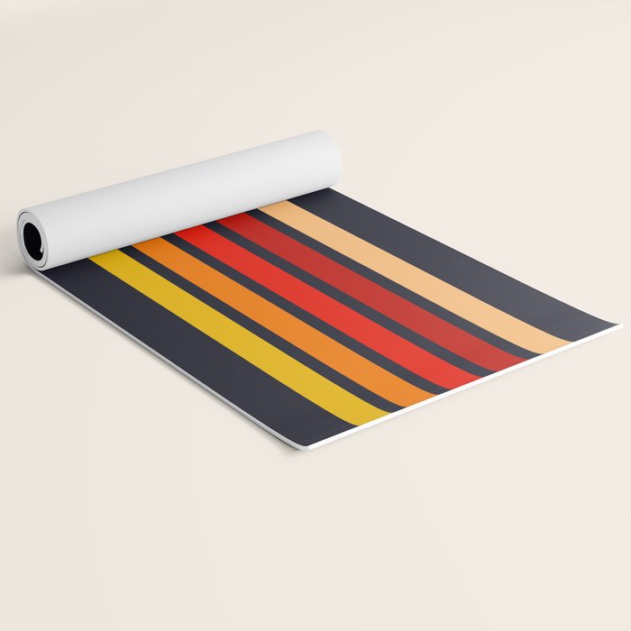 Abstract Minimal Retro Stripes 70s Style - KojÅ«ro Yoga Mat Gallery Image 2