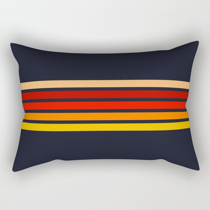 Abstract Minimal Retro Stripes 70s Style - KojÅ«ro Rectangular Pillow Gallery Image 2