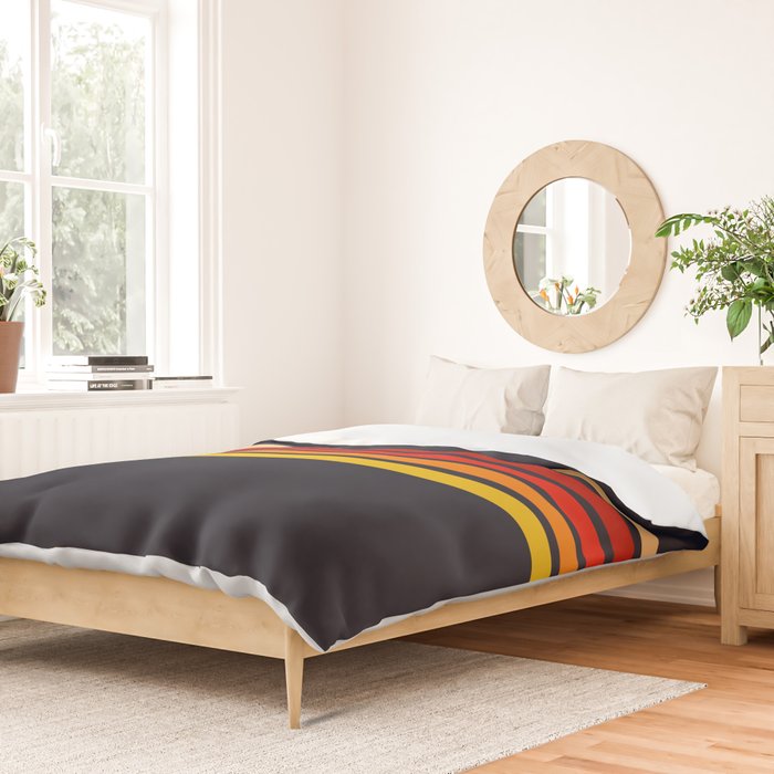 Abstract Minimal Retro Stripes 70s Style - KojÅ«ro Duvet Cover Gallery Image 2
