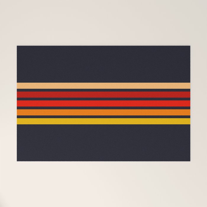 Abstract Minimal Retro Stripes 70s Style - KojÅ«ro Welcome Mat Gallery Image 1