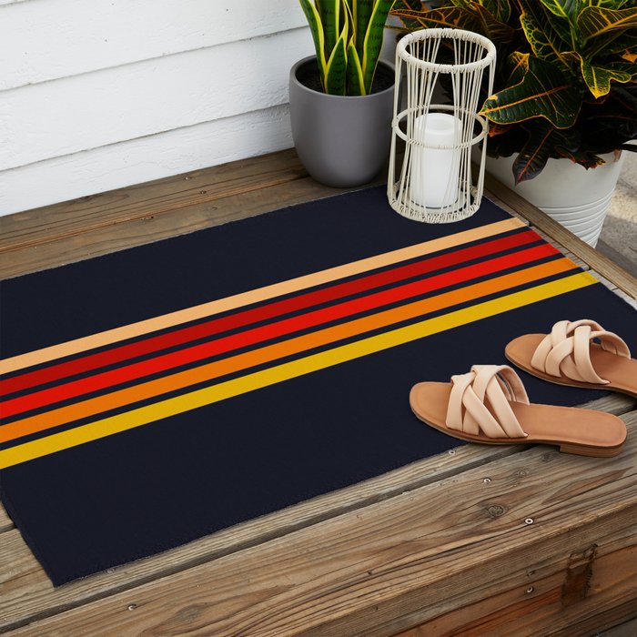 Abstract Minimal Retro Stripes 70s Style - KojÅ«ro Outdoor Rug Gallery Image 2