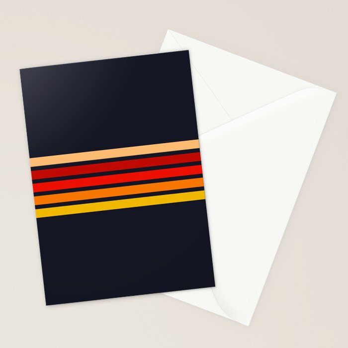 Abstract Minimal Retro Stripes 70s Style - KojÅ«ro Stationery Card Gallery Image 2
