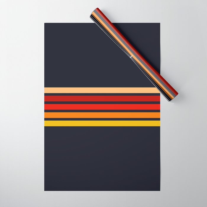 Abstract Minimal Retro Stripes 70s Style - KojÅ«ro Wrapping Paper Gallery Image 1