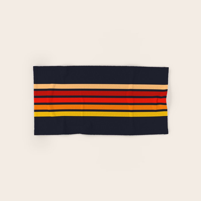 Abstract Minimal Retro Stripes 70s Style - KojÅ«ro Bath Towel Gallery Image 1