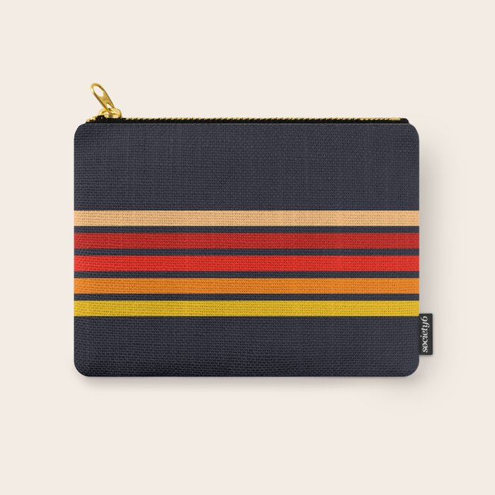Abstract Minimal Retro Stripes 70s Style - KojÅ«ro Carry All Pouch Gallery Image 1