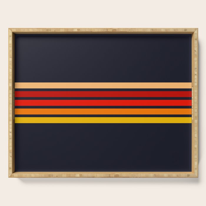 Abstract Minimal Retro Stripes 70s Style - KojÅ«ro Serving Tray Gallery Image 1
