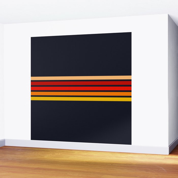 Abstract Minimal Retro Stripes 70s Style - KojÅ«ro Wall Mural Gallery Image 2