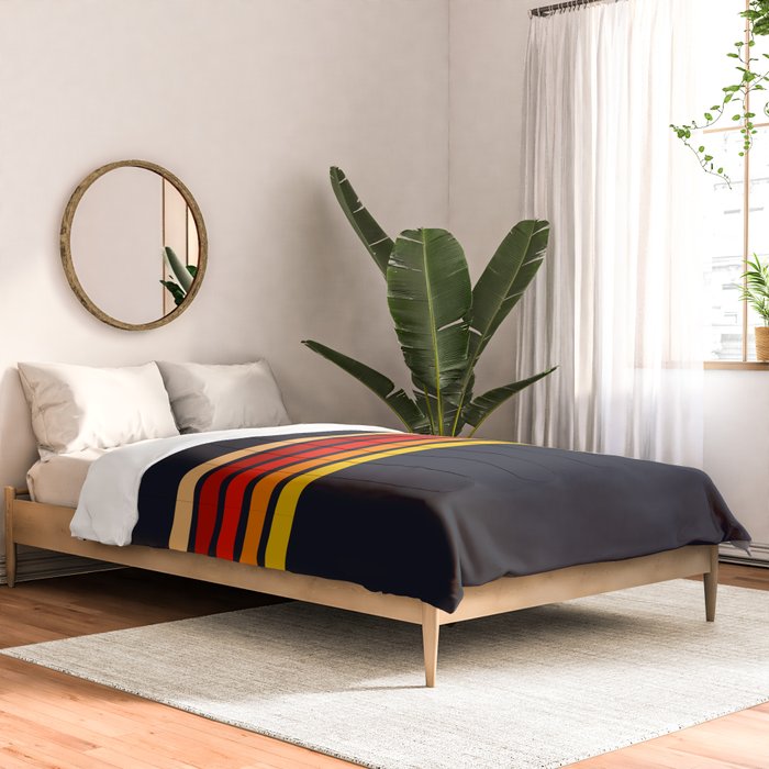 Abstract Minimal Retro Stripes 70s Style - KojÅ«ro Comforter Gallery Image 2