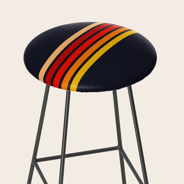 Abstract Minimal Retro Stripes 70s Style - KojÅ«ro Stool Gallery Image 2