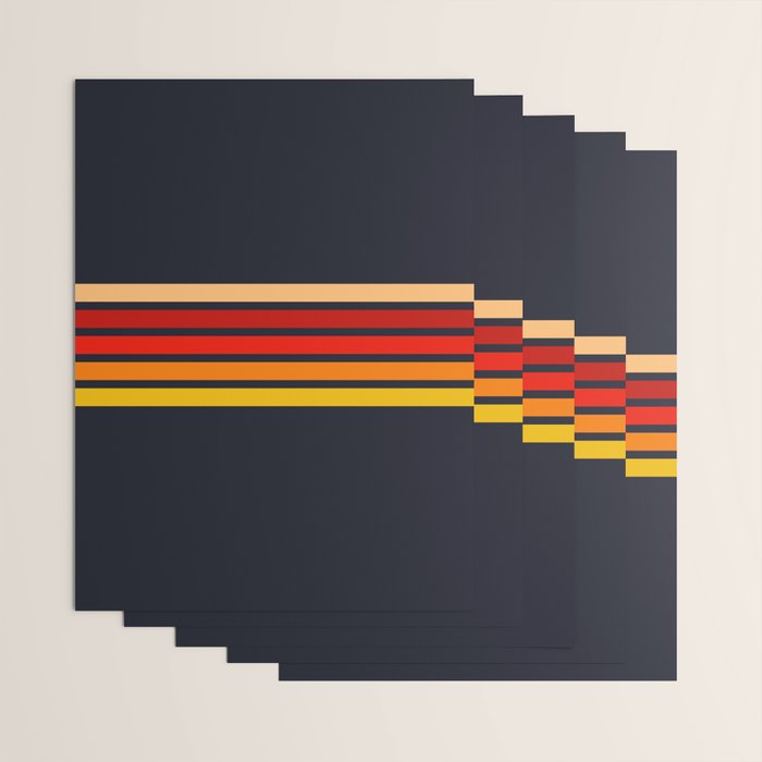 Abstract Minimal Retro Stripes 70s Style - KojÅ«ro Wrapping Paper Gallery Image 3