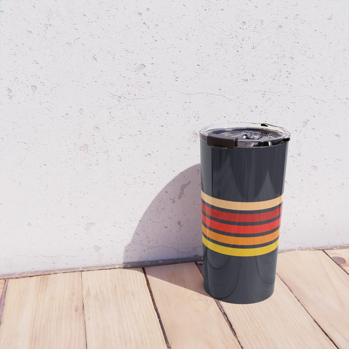 Abstract Minimal Retro Stripes 70s Style - KojÅ«ro Travel Mug Gallery Image 4