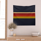 Abstract Minimal Retro Stripes 70s Style - KojÅ«ro Wall Tapestry Gallery Image 2