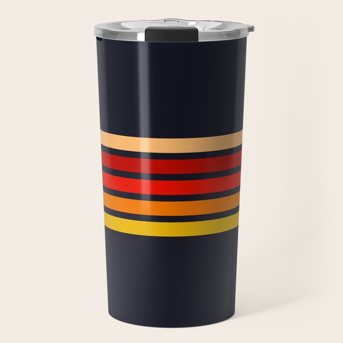 Abstract Minimal Retro Stripes 70s Style - KojÅ«ro Travel Mug Gallery Image 1