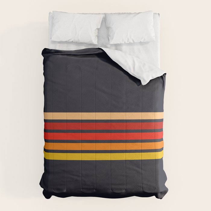 Abstract Minimal Retro Stripes 70s Style - KojÅ«ro Comforter Gallery Image 1