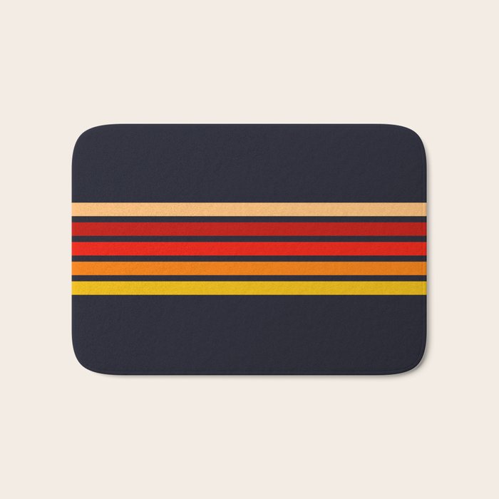 Abstract Minimal Retro Stripes 70s Style - KojÅ«ro Bath Mat Gallery Image 1