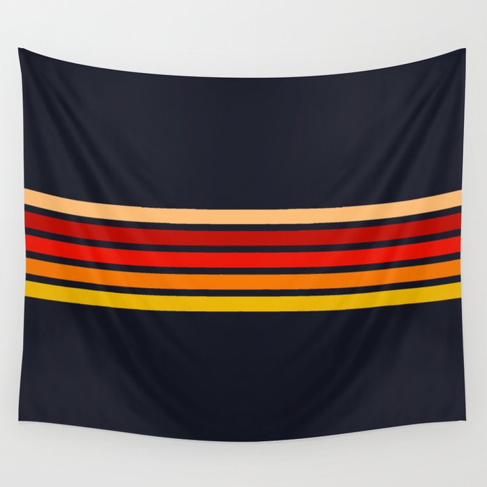 Abstract Minimal Retro Stripes 70s Style - KojÅ«ro Wall Tapestry Gallery Image 4