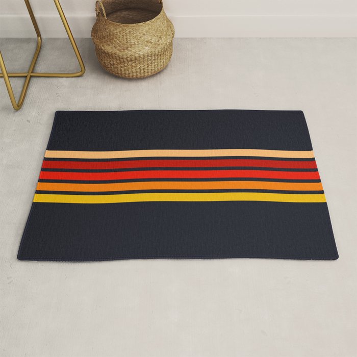 Abstract Minimal Retro Stripes 70s Style - KojÅ«ro Rug Gallery Image 1