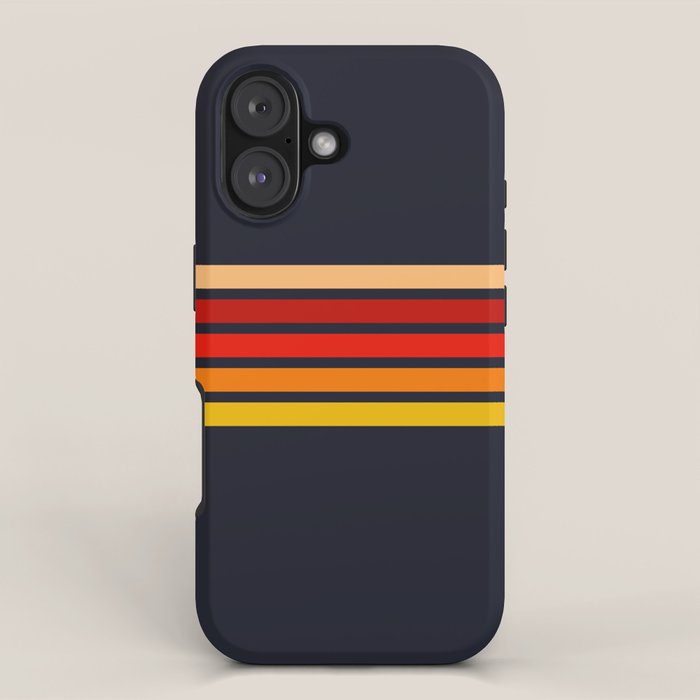 Abstract Minimal Retro Stripes 70s Style - KojÅ«ro iPhone Case Gallery Image 1