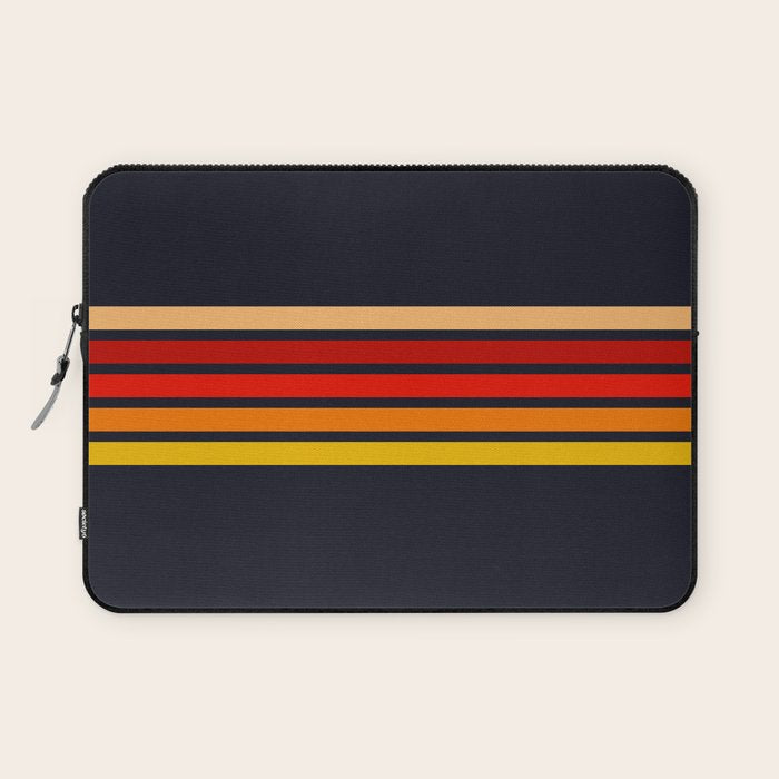 Abstract Minimal Retro Stripes 70s Style - KojÅ«ro Laptop Sleeve Gallery Image 1
