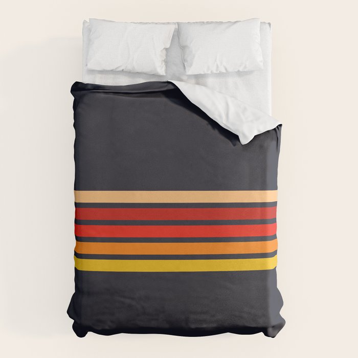 Abstract Minimal Retro Stripes 70s Style - KojÅ«ro Duvet Cover Gallery Image 6