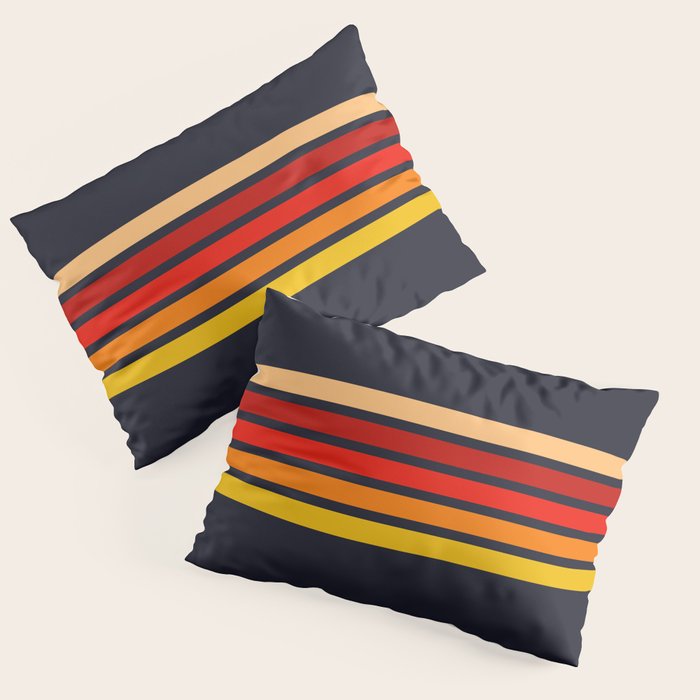 Abstract Minimal Retro Stripes 70s Style - KojÅ«ro Pillow Sham Gallery Image 1