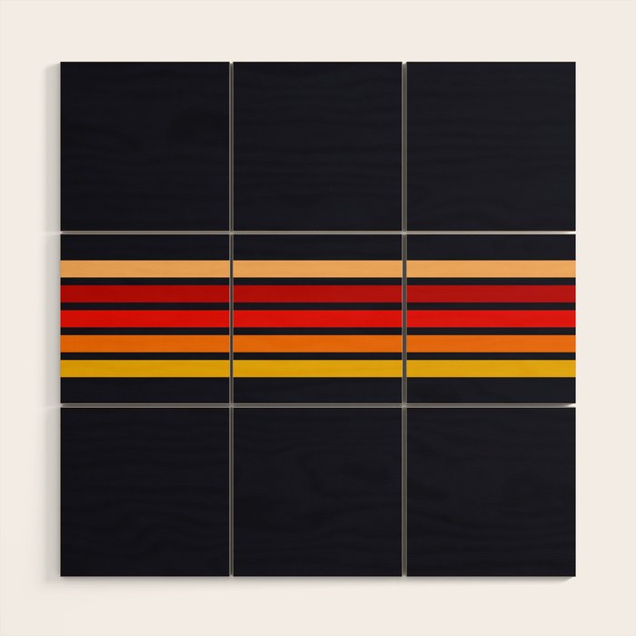 Abstract Minimal Retro Stripes 70s Style - KojÅ«ro Wood Wall Art Gallery Image 1