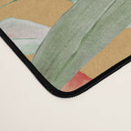 Peach Florals with Painted Speckles on Yellow Desk Mat Gallery Image 4