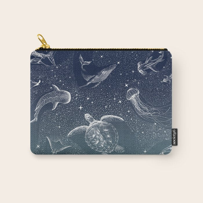 Cosmic Ocean  COLOR GRAD -  turquoise Carry All Pouch Gallery Image 1