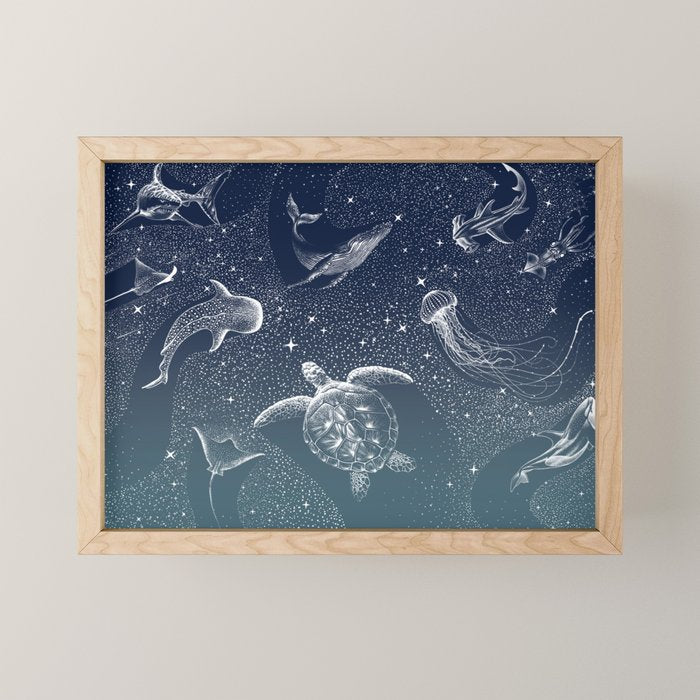 Cosmic Ocean  COLOR GRAD -  turquoise Mini Art Print Gallery Image 1