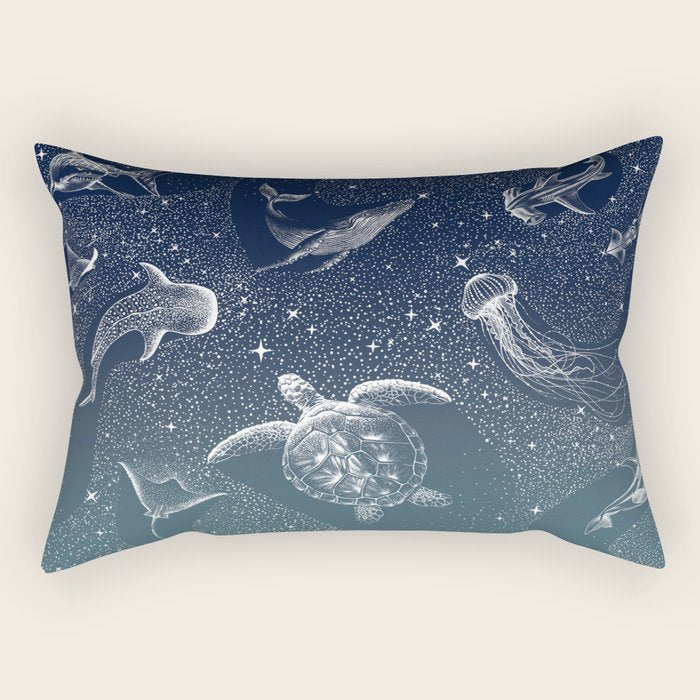 Cosmic Ocean  COLOR GRAD -  turquoise Rectangular Pillow Gallery Image 1
