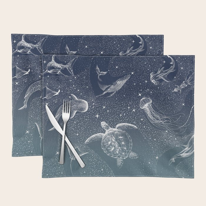 Cosmic Ocean  COLOR GRAD -  turquoise Placemat Gallery Image 1