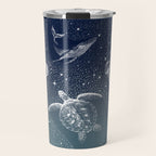 Cosmic Ocean  COLOR GRAD -  turquoise Travel Mug Gallery Image 1