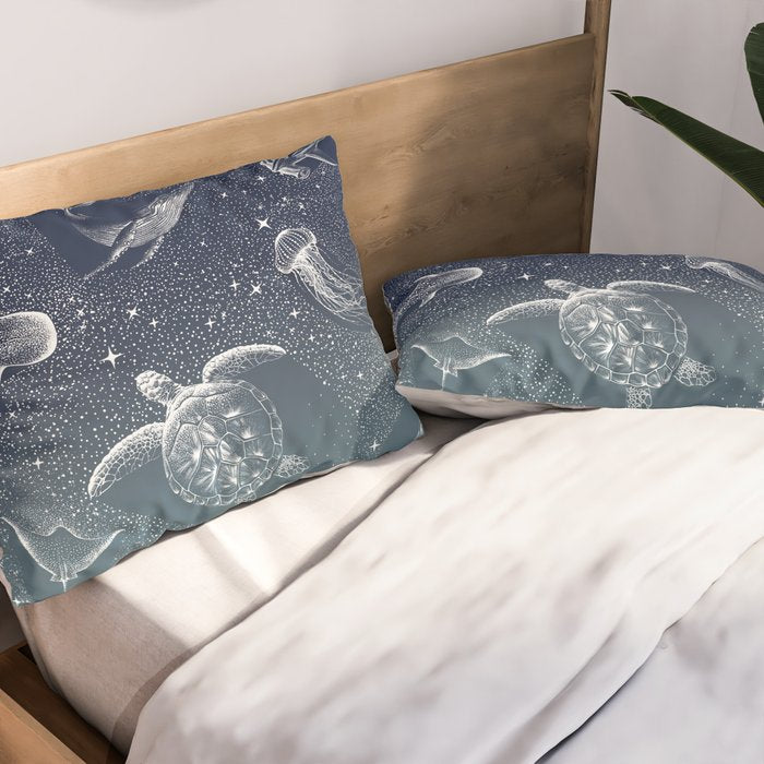 Cosmic Ocean  COLOR GRAD -  turquoise Pillow Sham Gallery Image 2