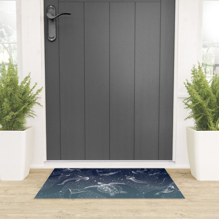 Cosmic Ocean  COLOR GRAD -  turquoise Welcome Mat Gallery Image 3