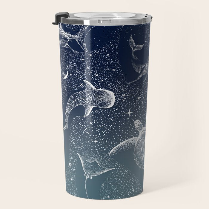 Cosmic Ocean  COLOR GRAD -  turquoise Travel Mug Gallery Image 3
