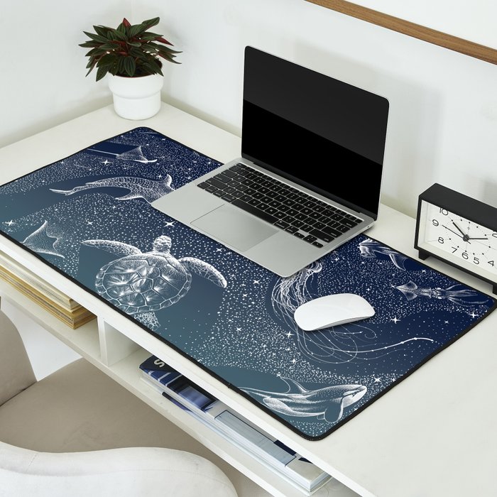 Cosmic Ocean  COLOR GRAD -  turquoise Desk Mat Gallery Image 2