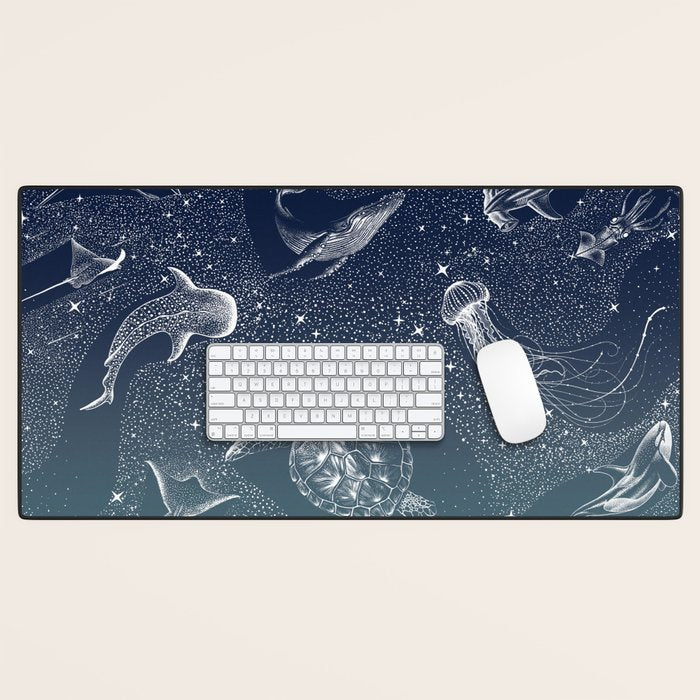 Cosmic Ocean  COLOR GRAD -  turquoise Desk Mat Gallery Image 1