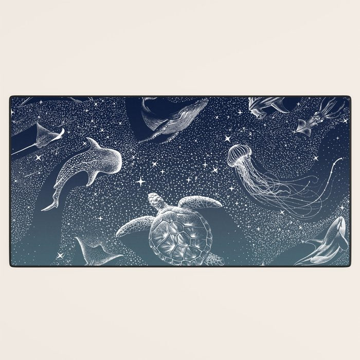Cosmic Ocean  COLOR GRAD -  turquoise Desk Mat Gallery Image 3