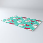 'Tis The Season Retro Santa Aqua Multi Pattern Rug Gallery Image 3