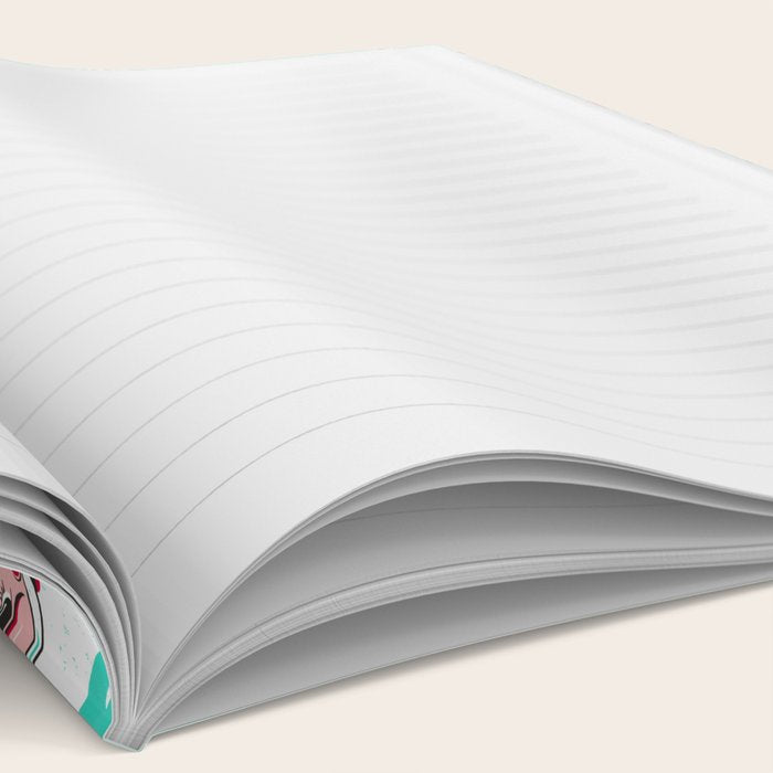'Tis The Season Retro Santa Aqua Multi Pattern Notebook Gallery Image 2